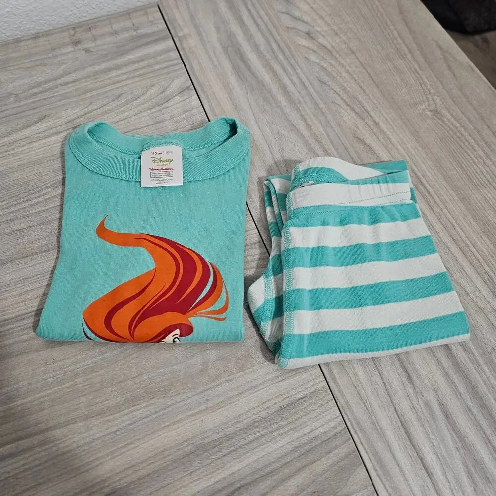 Hanna Andersson Pajama Set Disney The Little Mermaid Ariel Long Sleeve Blue 5
